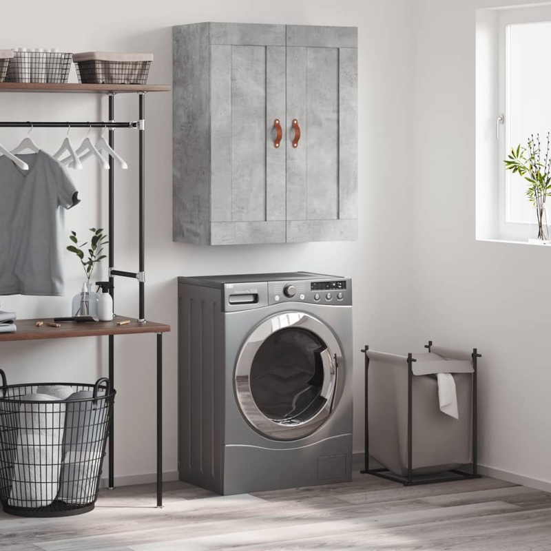 Armoire murale gris bton 69,5x34x90 cm bois d'ingnierie