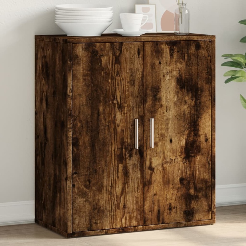 Buffet chne fum 60x31x70 cm bois d'ingnierie