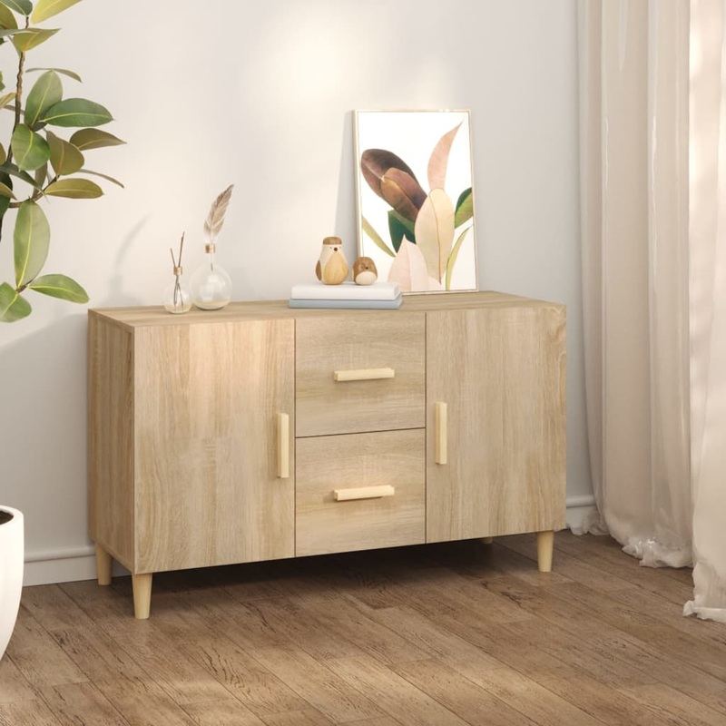 Buffet chne sonoma 100x36x60 cm bois d'ingnierie