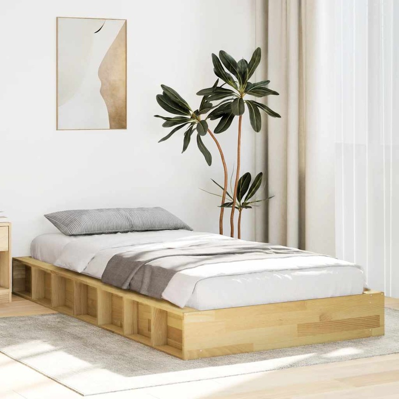 Cadre de lit sans matelas 80x200 cm bois massif de chne
