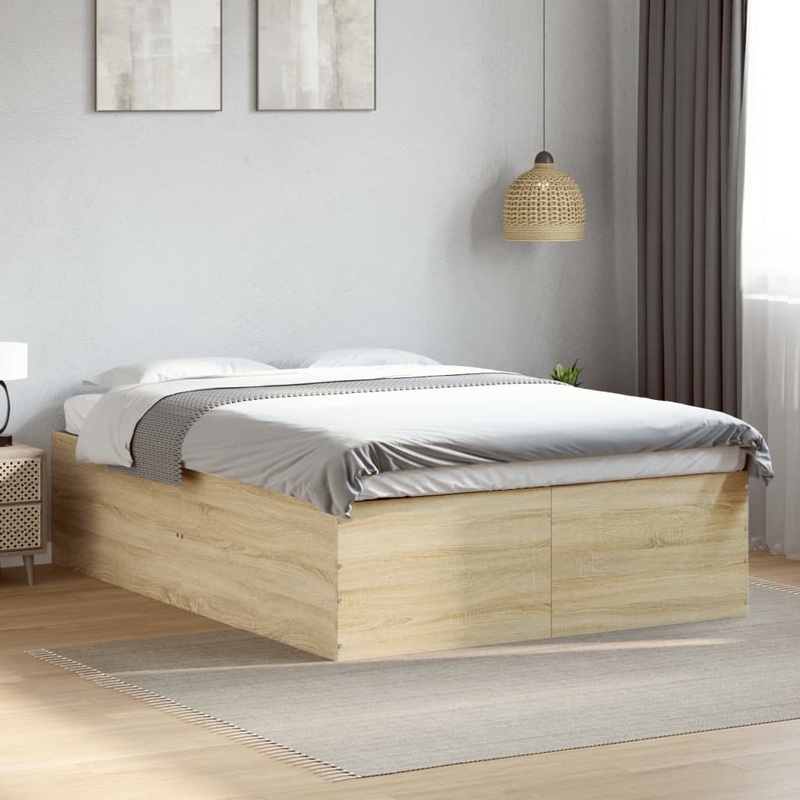 Cadre de lit sans matelas chne sonoma 135x190 cm