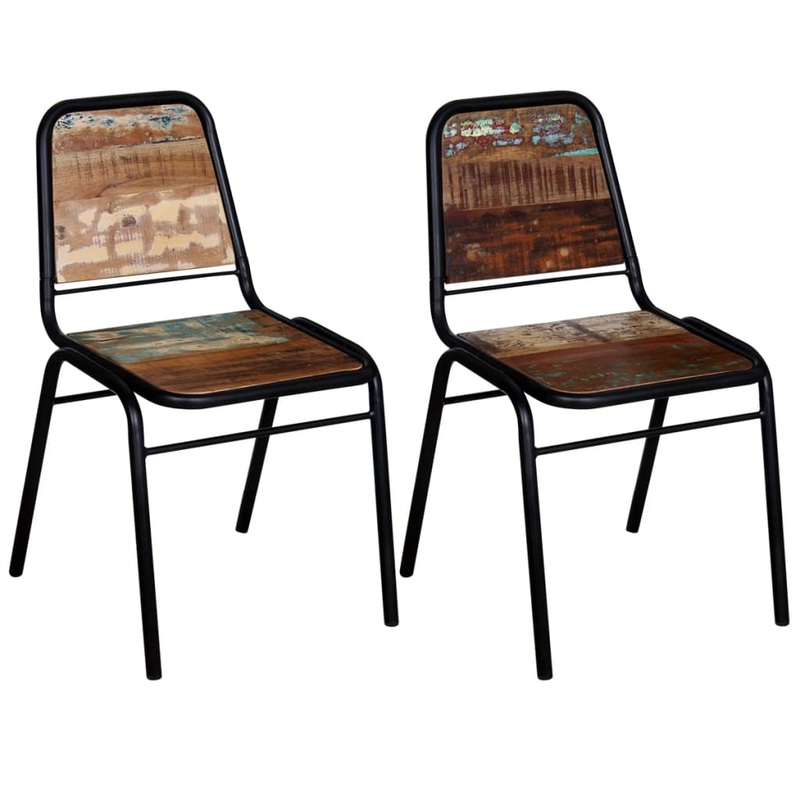 Chaises  manger lot de 2 bois de rcupration massif