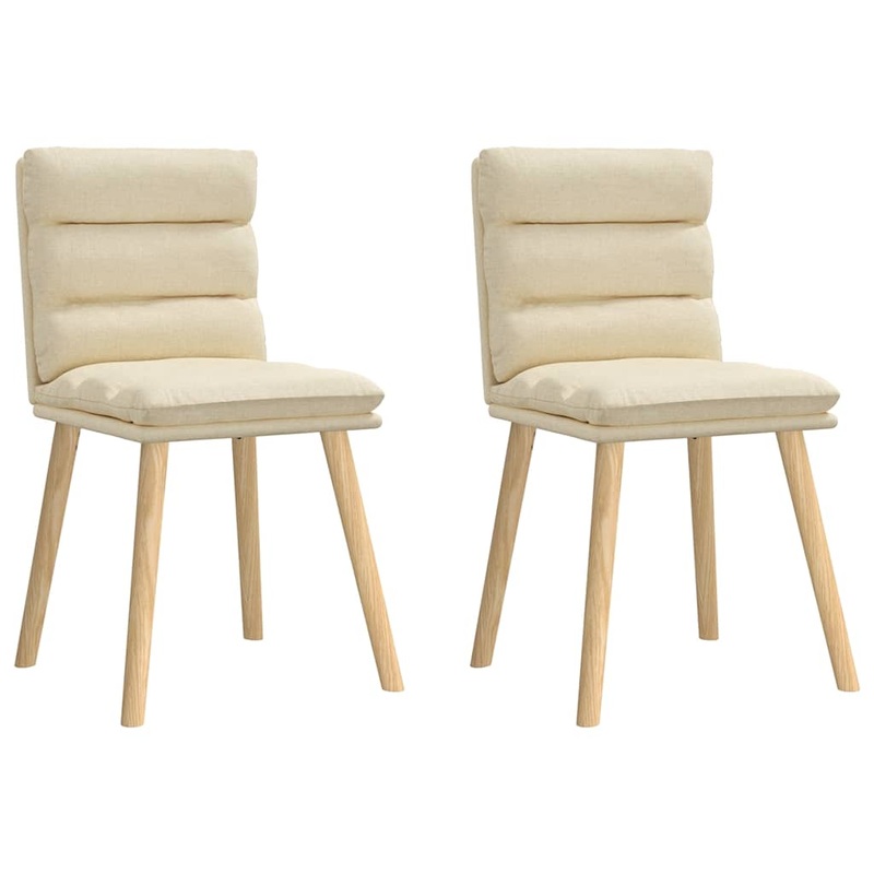 Chaises  manger lot de 2 crme tissu