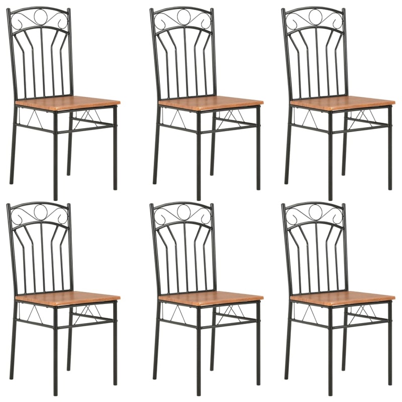 Chaises  manger lot de 6 marron MDF