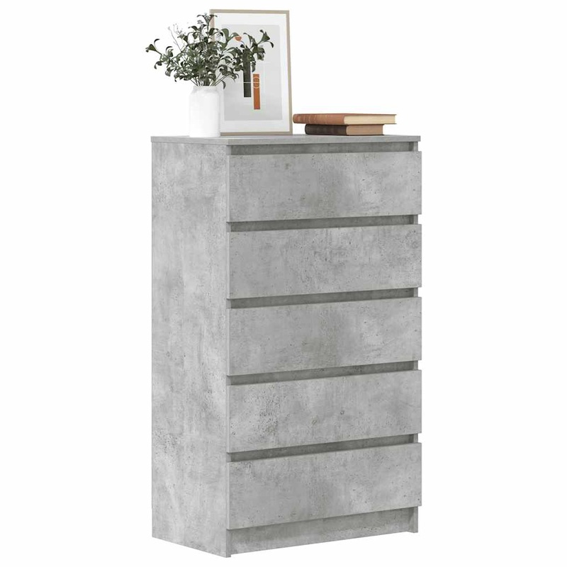 Commode Gris bton 60x36x103 cm Bois d'ingnierie