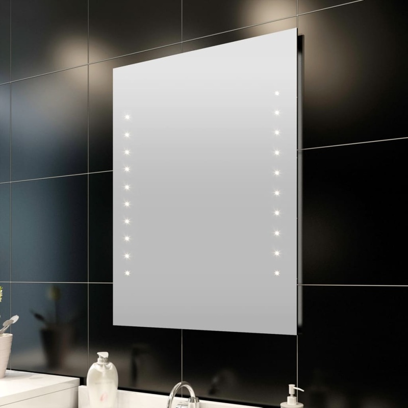 Miroir de salle de bain avec lumires LED 60 x 80 cm (L x H)