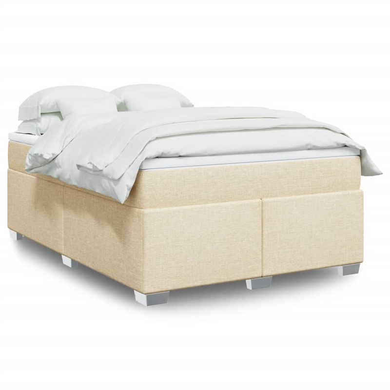 Sommier  lattes de lit avec matelas Crme 140x200 cm Tissu