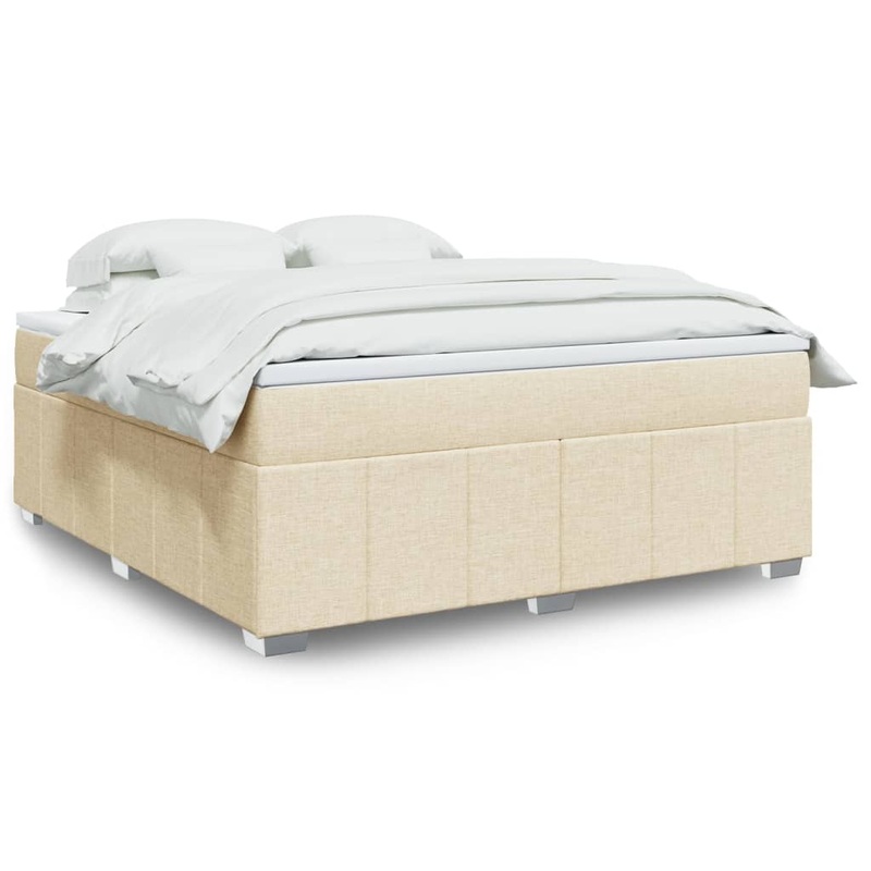 Sommier  lattes de lit avec matelas Crme 180x200 cm Tissu