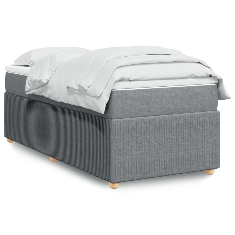 Sommier  lattes de lit avec matelas Gris clair 100x200cm Tissu