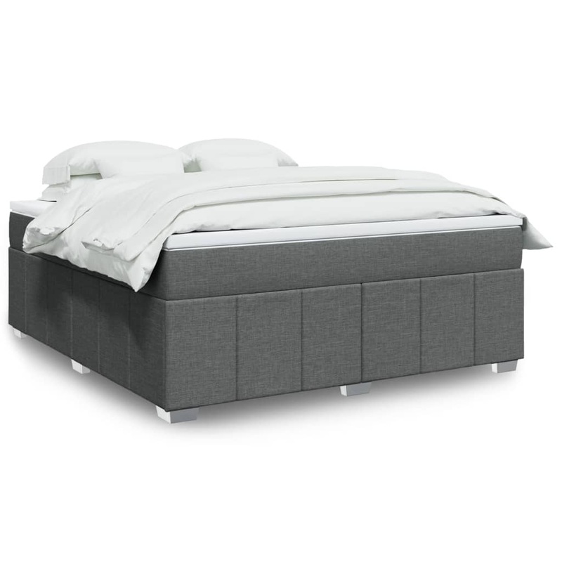 Sommier  lattes de lit avec matelas Gris fonc 180x200cm Tissu