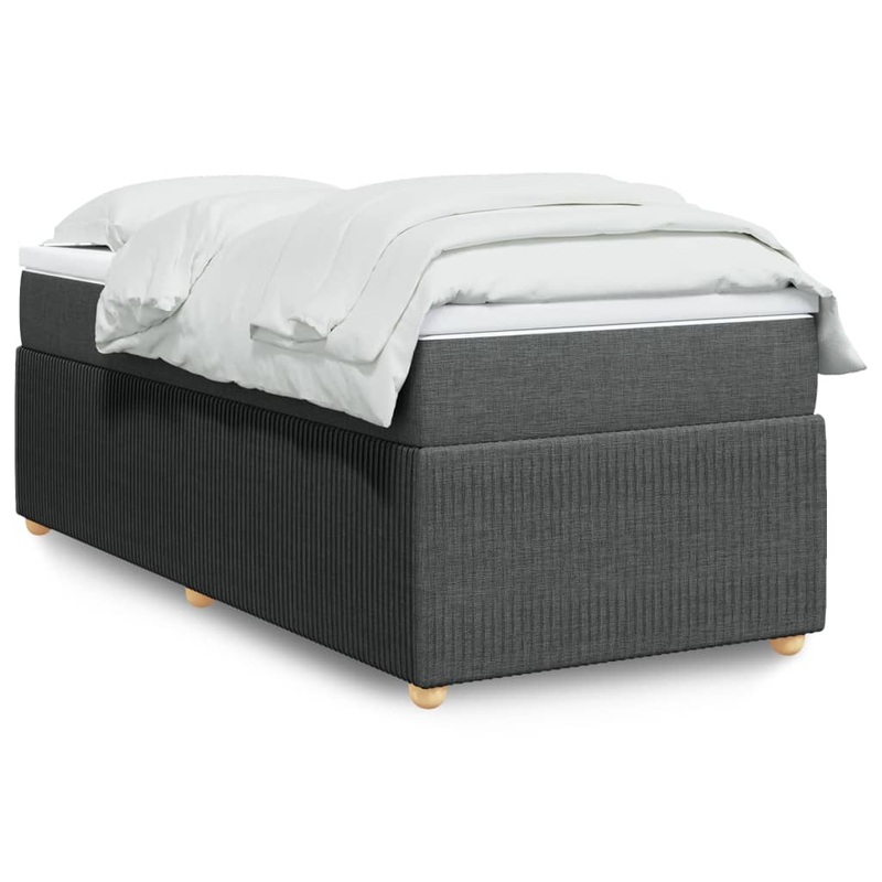 Sommier  lattes de lit avec matelas Gris fonc 90x200 cm Tissu
