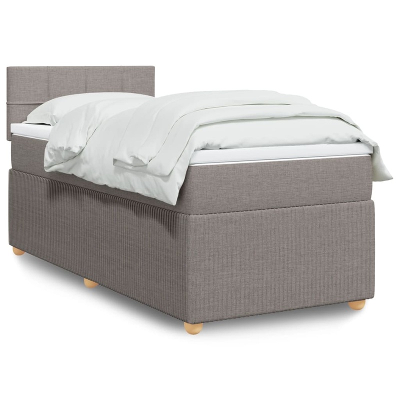 Sommier  lattes de lit avec matelas Taupe 100x200 cm Tissu