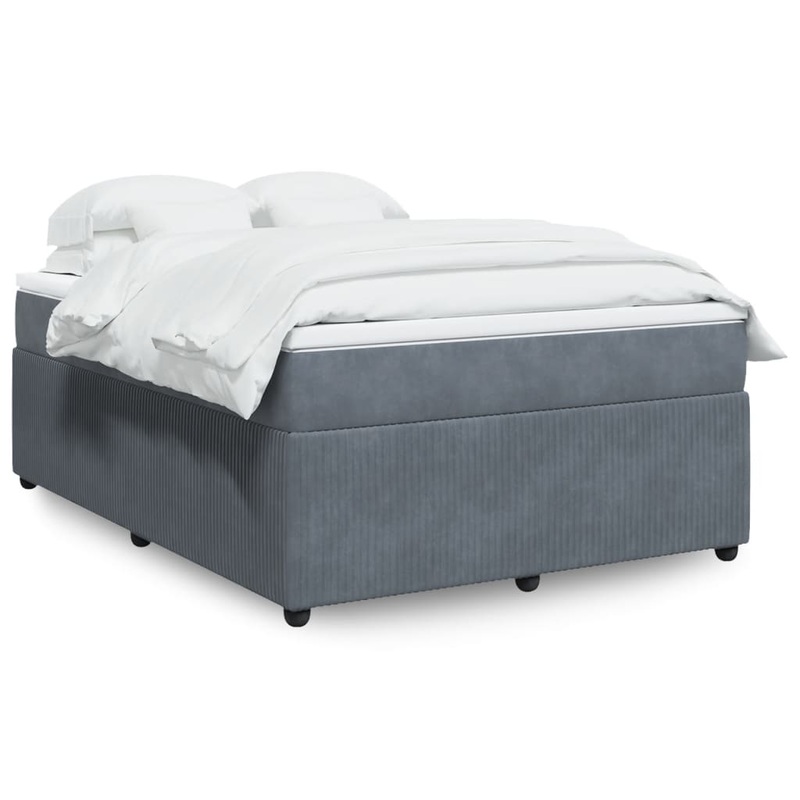 Sommier  lattes de lit et matelas Gris fonc 140x200cm Velours