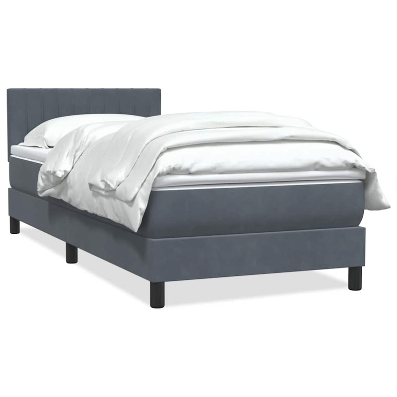 Sommier  lattes de lit et matelas gris fonc 80x220 cm velours