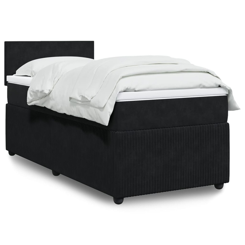 Sommier  lattes de lit et matelas Noir 80x200 cm Velours