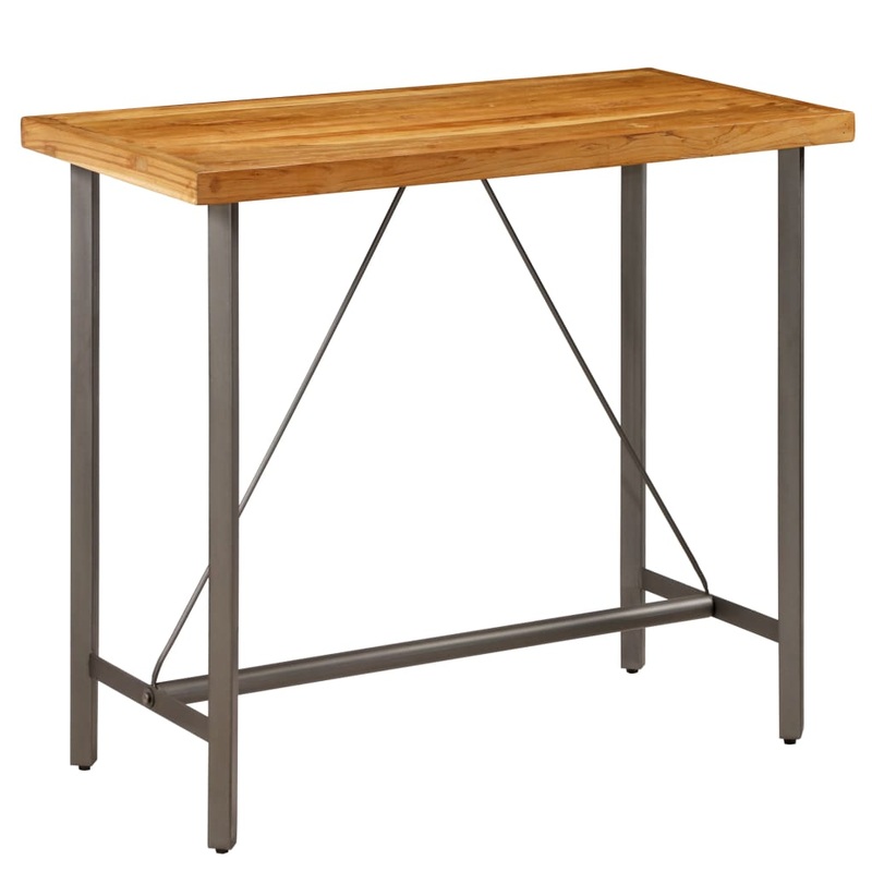 Table de bar Teck recycl massif 120x58x106 cm