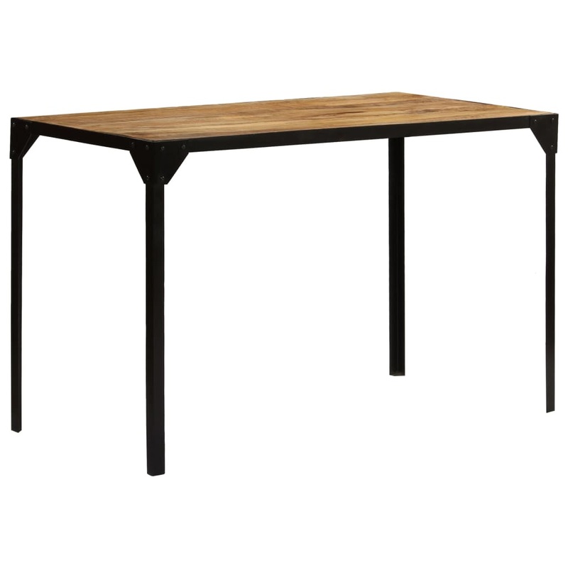 Table  manger Bois de manguier brut massif et Acier 120 cm