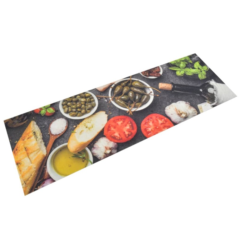 Tapis de cuisine lavable impression vin dner 60x180 cm velours