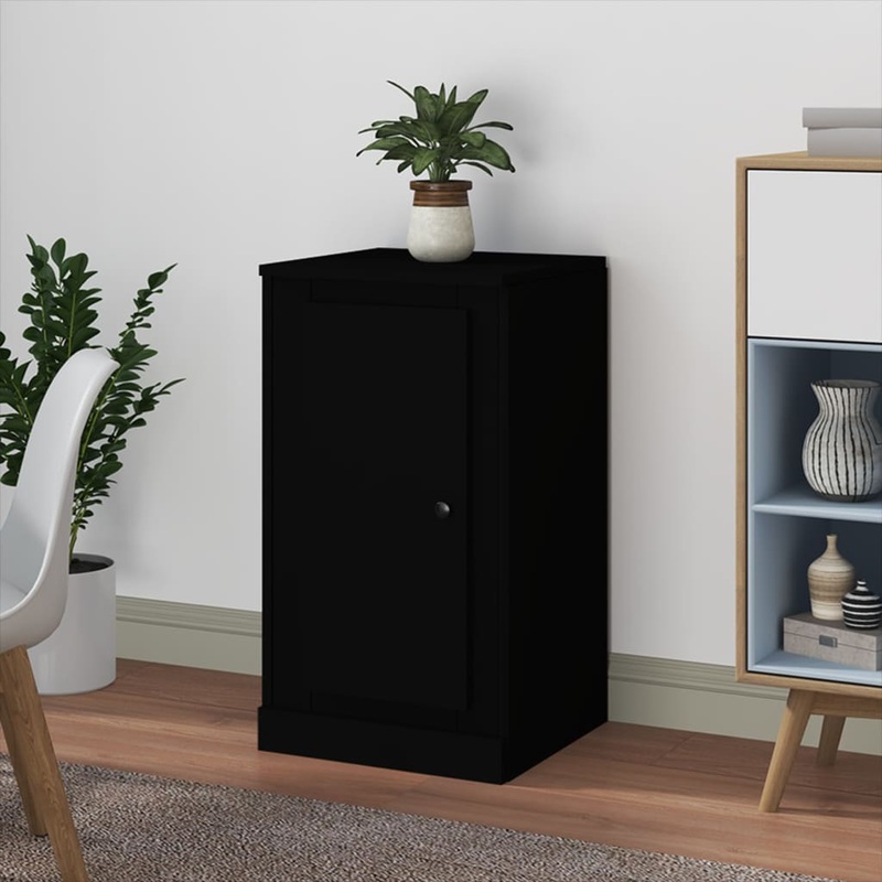 Buffet noir 37,5x35,5x67,5 cm bois d'ingnierie