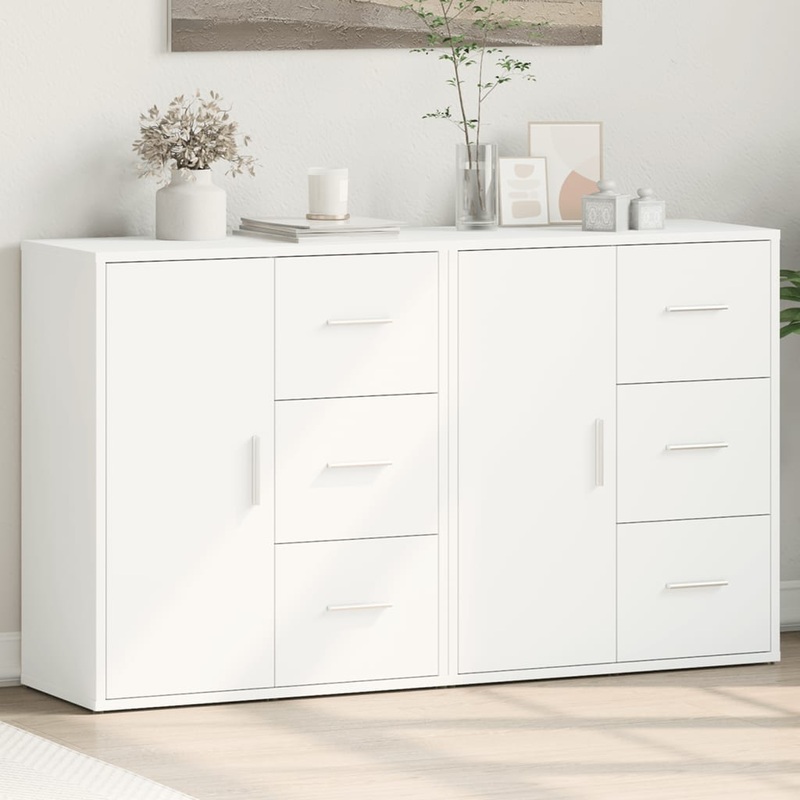 Buffets 2 pcs blanc 60x31x70 cm bois d'ingnierie