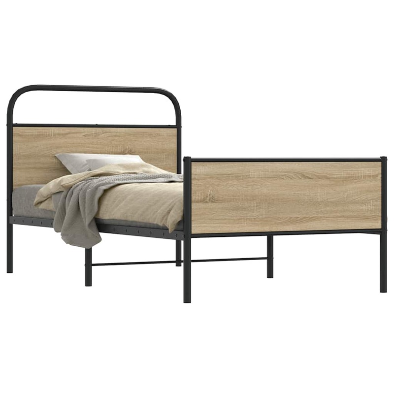 Cadre de lit sans matelas 100x190 cm chne sonoma