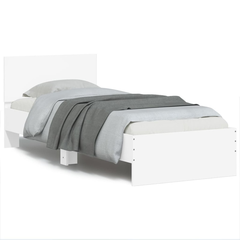 Cadre de lit sans matelas avec lumires LED blanc 90x200 cm