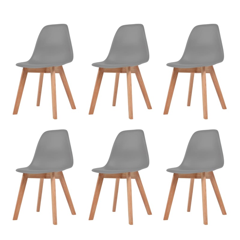 Chaises  manger lot de 6 Gris Plastique