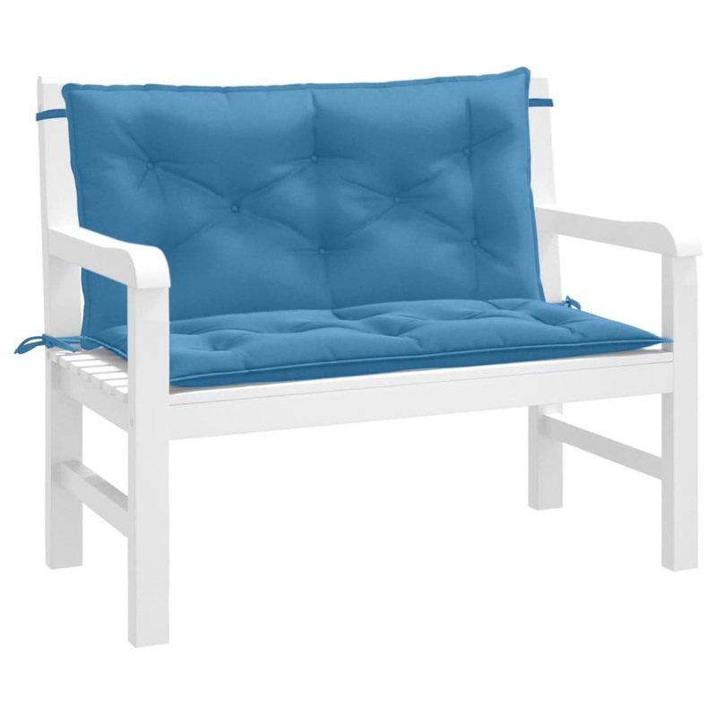 Coussins de banc de jardin lot de 2 bleu mlang tissu