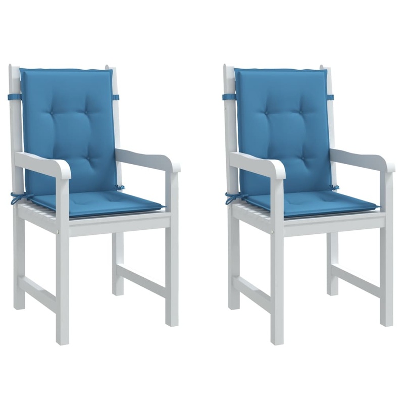 Coussins de chaise  dossier bas lot de 2 bleu mlang tissu