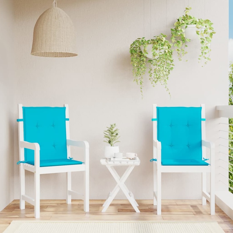 Coussins de chaise  dossier bas lot de 2 turquoise tissu