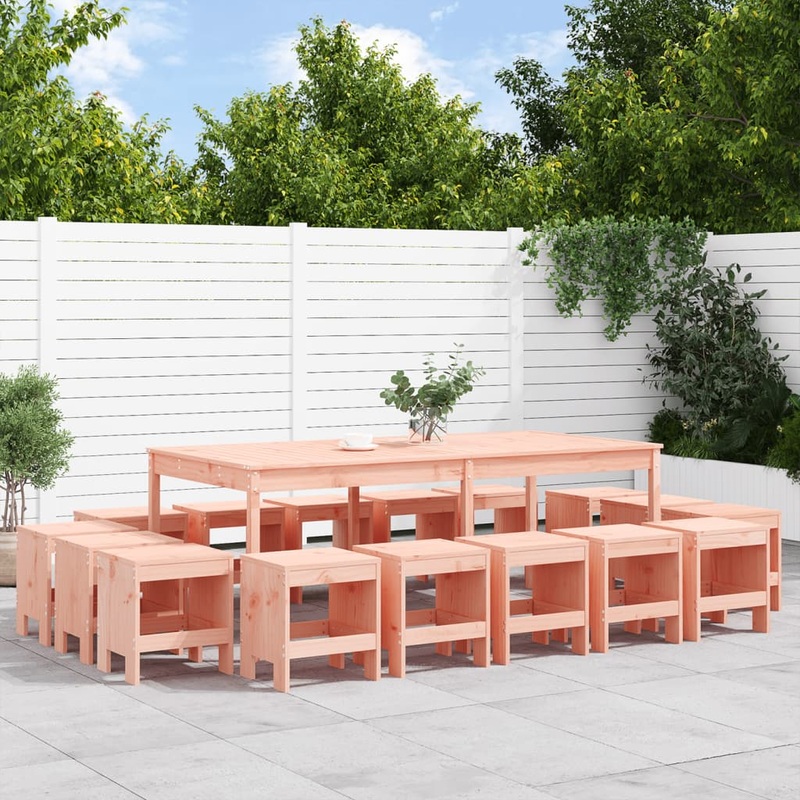 Ensemble  manger de jardin 17 pcs bois massif de Douglas