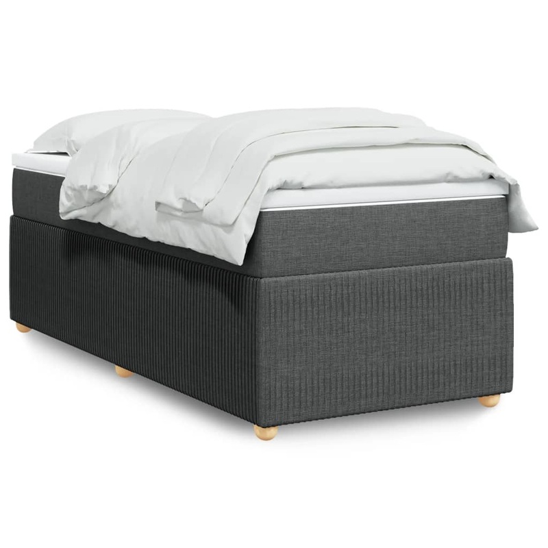 Sommier  lattes de lit avec matelas Gris fonc 80x200 cm Tissu