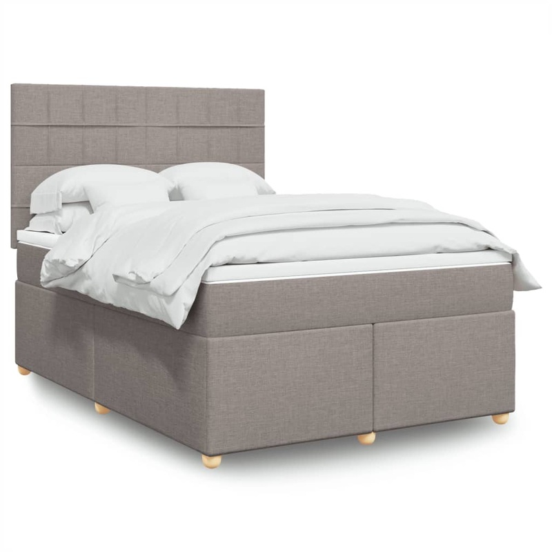 Sommier  lattes de lit avec matelas Taupe 140x200 cm Tissu