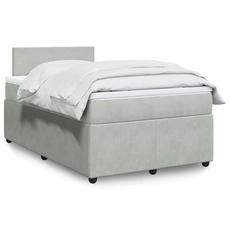 Sommier  lattes de lit et matelas Gris clair 120x200cm Velours