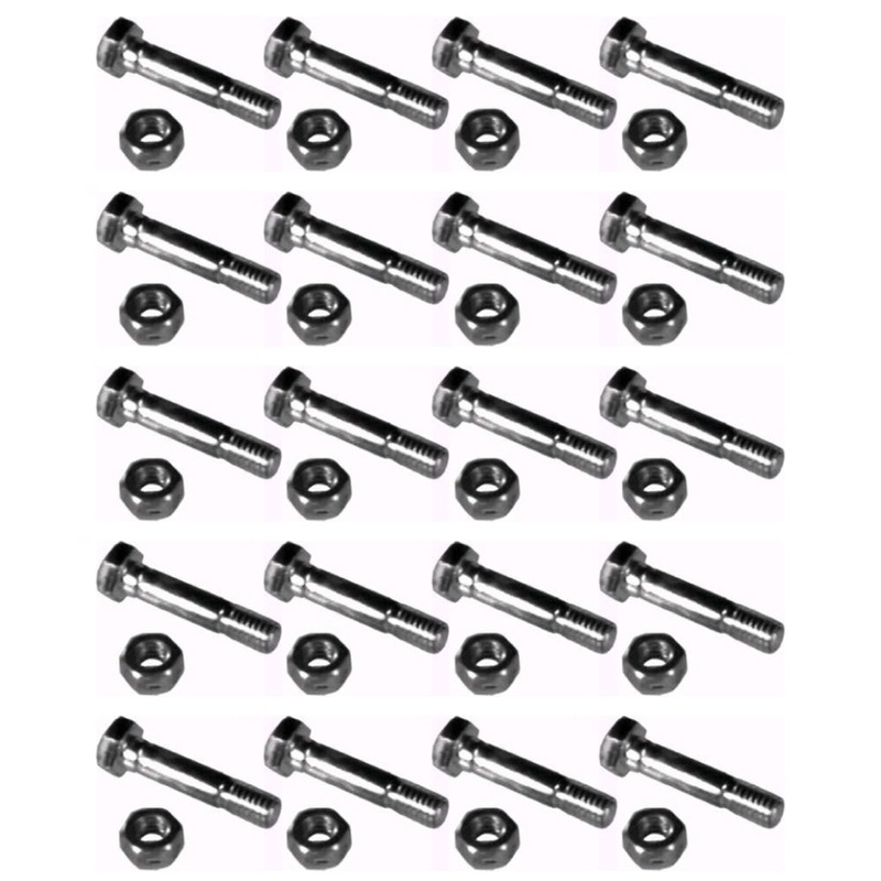 Qty 20: 1-1/2" x 5/16" Shear Pin with Nut Fits Snapper Replaces 13865-1.5inch