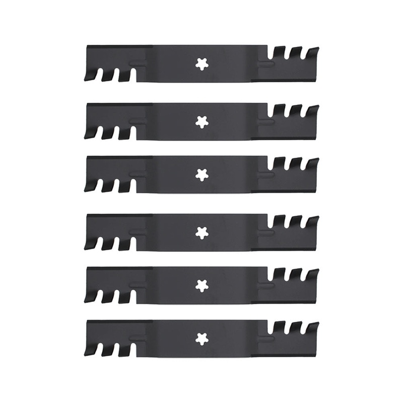 Qty 6: Toothed Mulching Mower Blade Fits AYP Replaces 187254