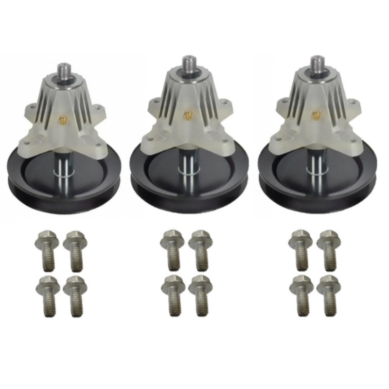 3 Spindle Assemblies with Bolts Fits Cub Cadet Replaces 618-04822