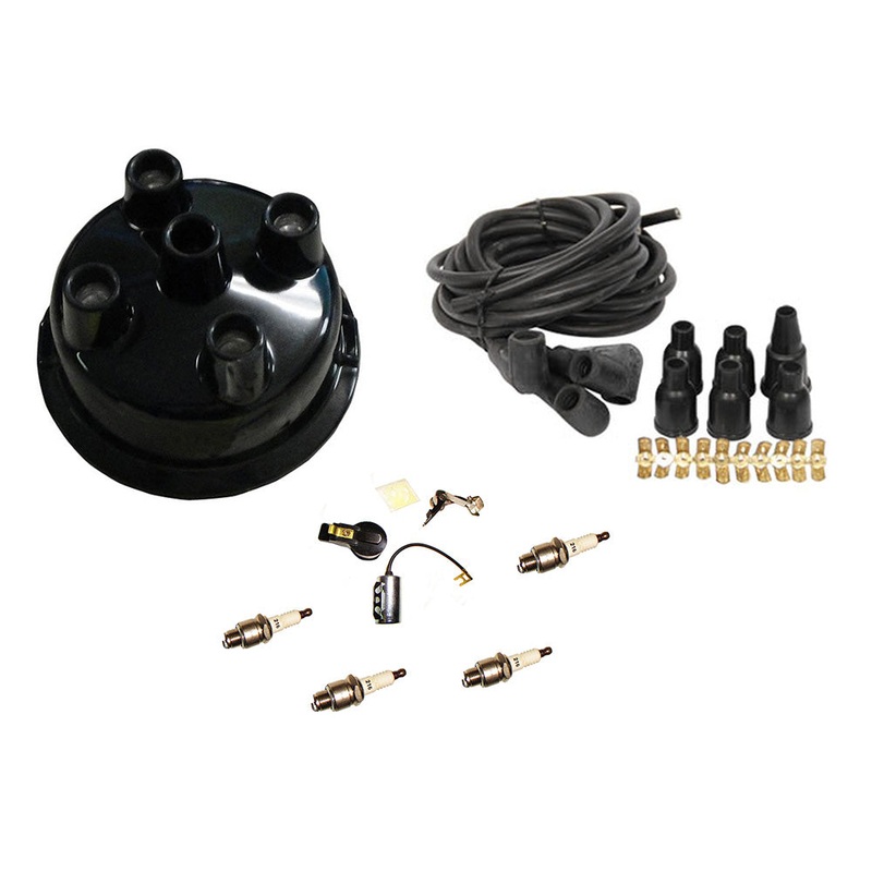 66442 Ignition Tune-Up Kit w/ Plugs, Cap & Wire Set Fits Ford/New Holland