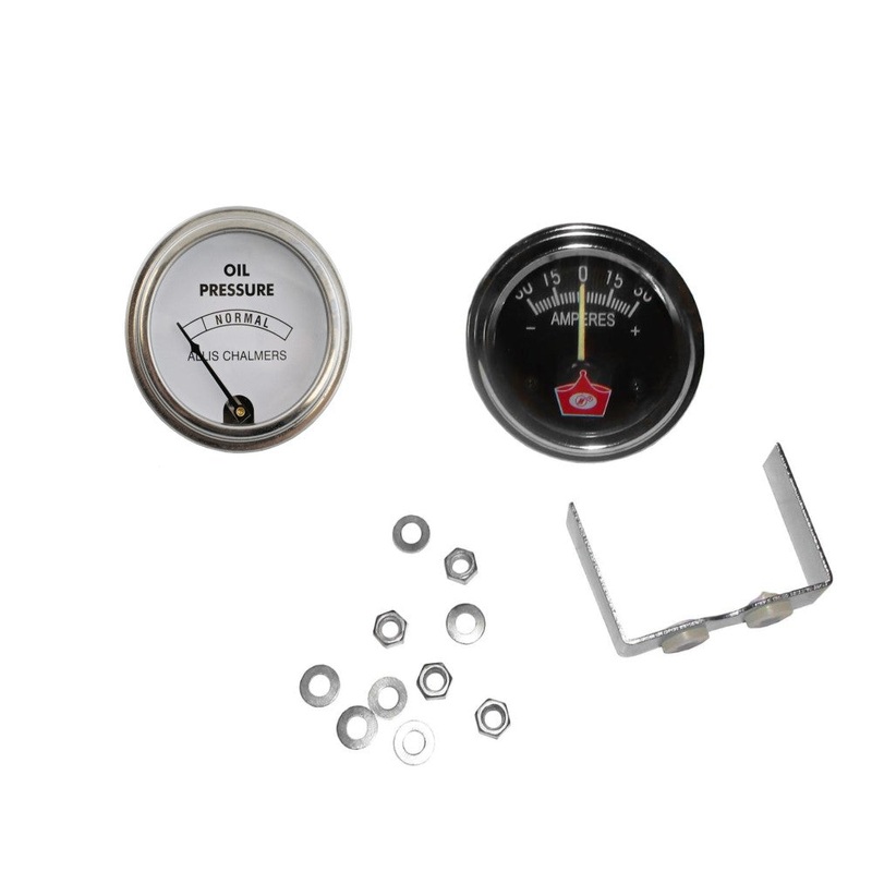 A0NN10670A Chrome Oil Pressure Gauge & Amp Meter Set Fits Ford/New Holland