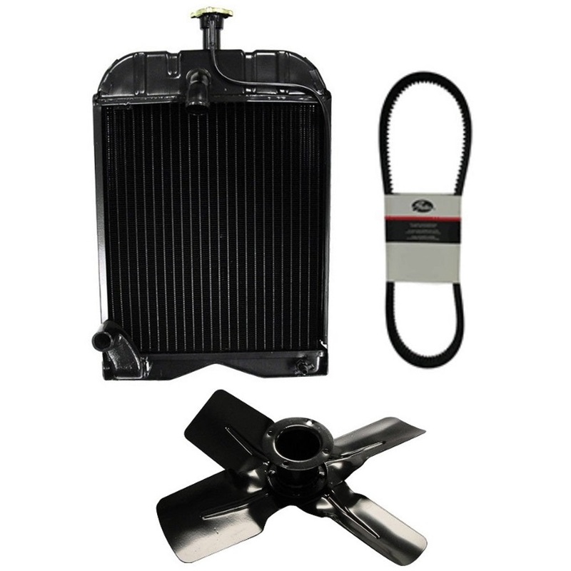 Radiator, 4 Blade Fan, & Fan Belt Kit Fits Ford/New Holland Replaces 81869232