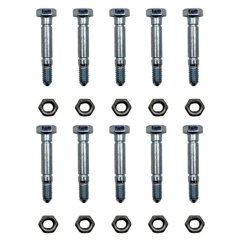 (Pack of 10) Shear Pin Bolt & Nut for Ariens 51001500, 510015, 01019500, 10195