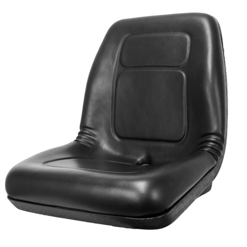 Black Low Back Seat for Lawn Mowers Tractors Utility Vehicles Heavy Duty Vinyl
