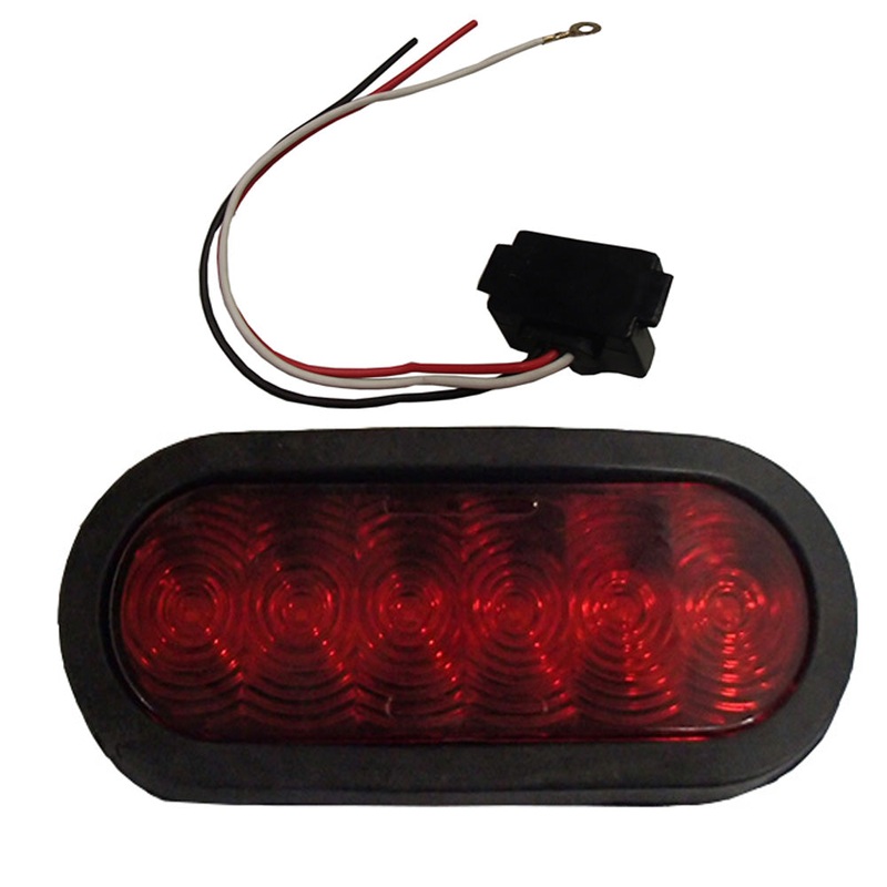 One New 6" Red Oval Led Light Kit Various Applications & Models Replaces T66-RR0