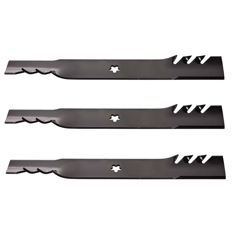 Qty 3: Toothed Mower Blades Fits CRAFTSMAN Replaces 127843