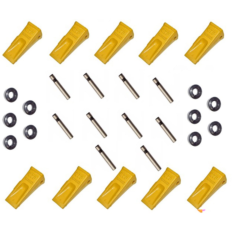Set of Ten Bucket Teeth with Pins & Retainers Fits CAT 1U3302 9J2308 8E6259
