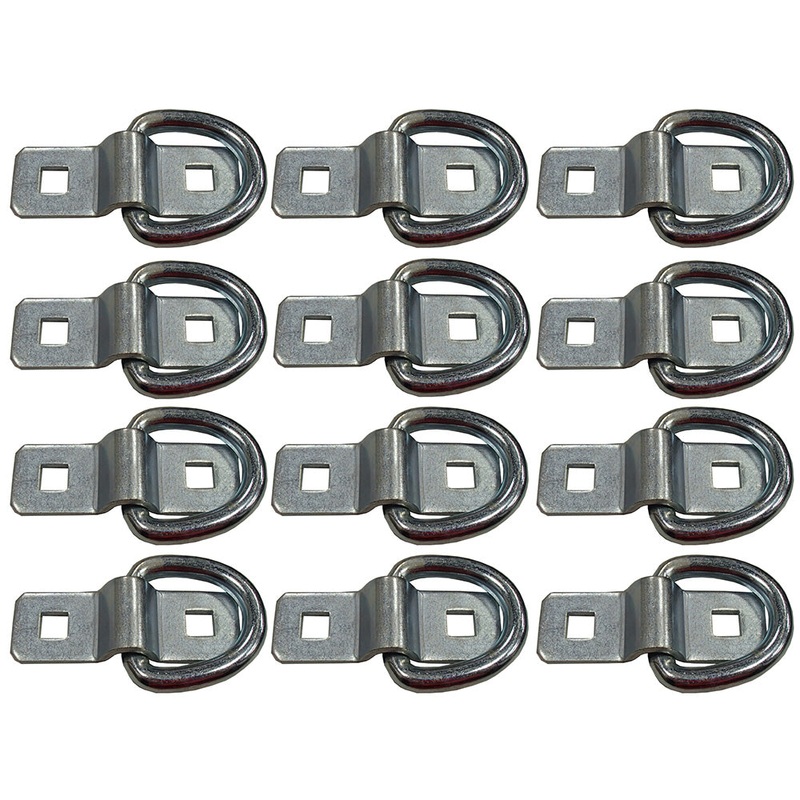 (12) 3/8" STEEL D RING TIE DOWNS Bolt On 5000 lb for Car Motorcycle Quad ATV UTV