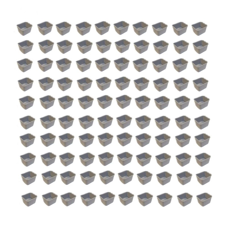 (Pack of 100) Gray Cage Cups hold 1 Pint (16 fl oz) to Hang Feed & Water for Pet