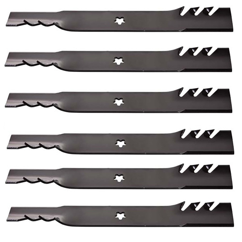 Qty 6: Toothed Mower Blades Fits AYP Replaces 127843