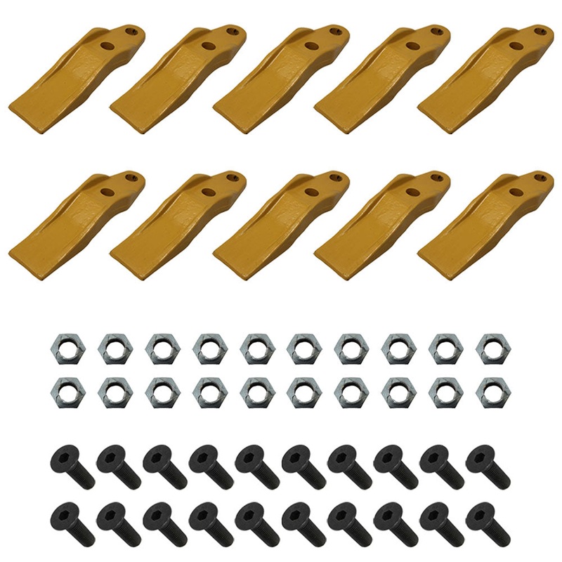 Qty 10: Skid Steer Unitooth w/ Hardware Fits Caterpillar Replaces 132-4720