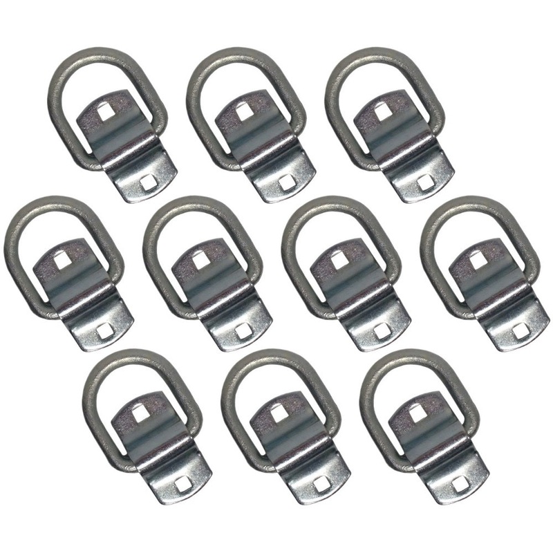 Qty 10: 1/2" Bolt-on D-Ring & Clip Fits Universal Replaces DR050-SC